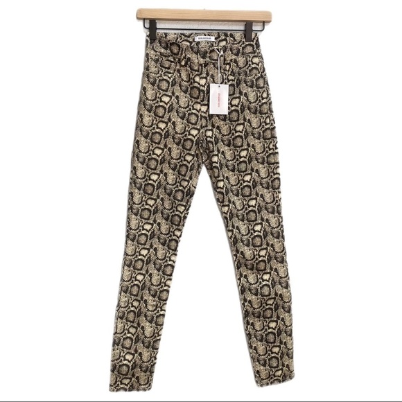 Nwt | Good American Good Legs Snake Print High Waist Skinny Jean Size 0 (25) - Picture 2 of 10